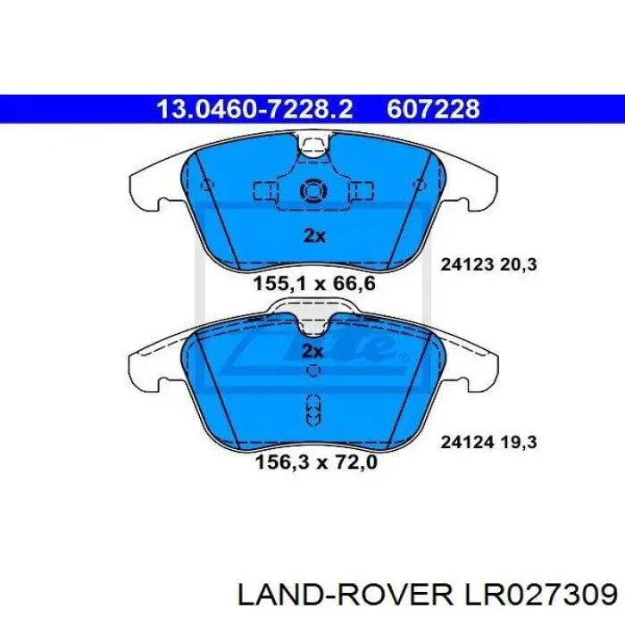 LR027309 Land Rover Klocki hamulcowe przednie tarczowe