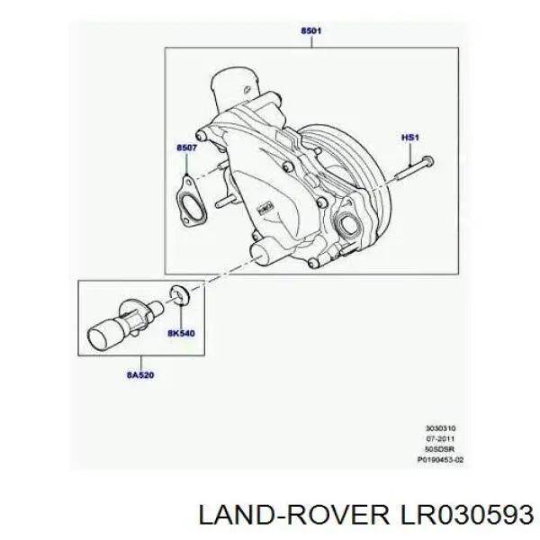 Uszczelka pompy wodnej Land Rover LR030593 cena, od 11,14 USD