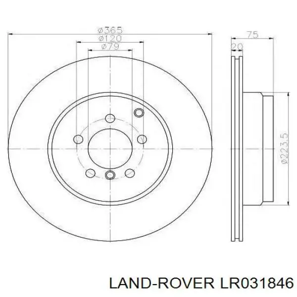 Tarcza hamulcowa tylna Land Rover LR031846 cena, od 111,59 USD