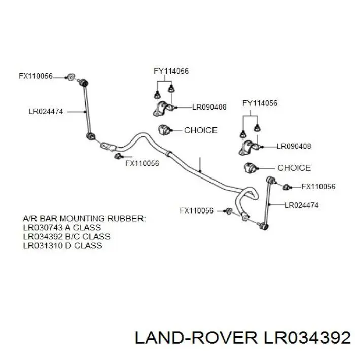 Tuleja stabilizatora tylnego Land Rover LR034392 cena, od 12,06 USD