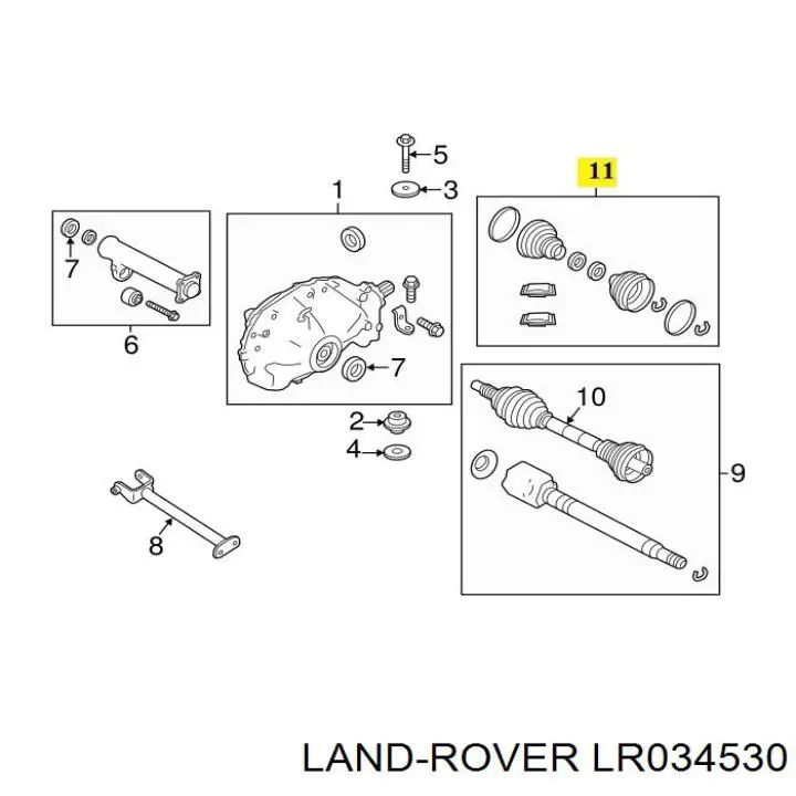 LR034530 Land Rover Osłony przegubów homokinetycznych półosi przedniej, zestaw