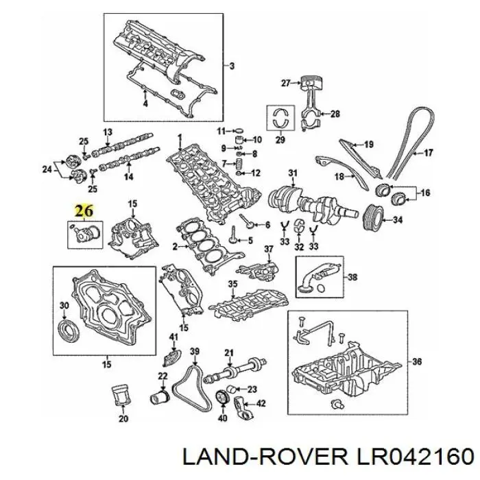 LR016405 Land Rover Zawór elektromagnetyczny faz rozrządu
