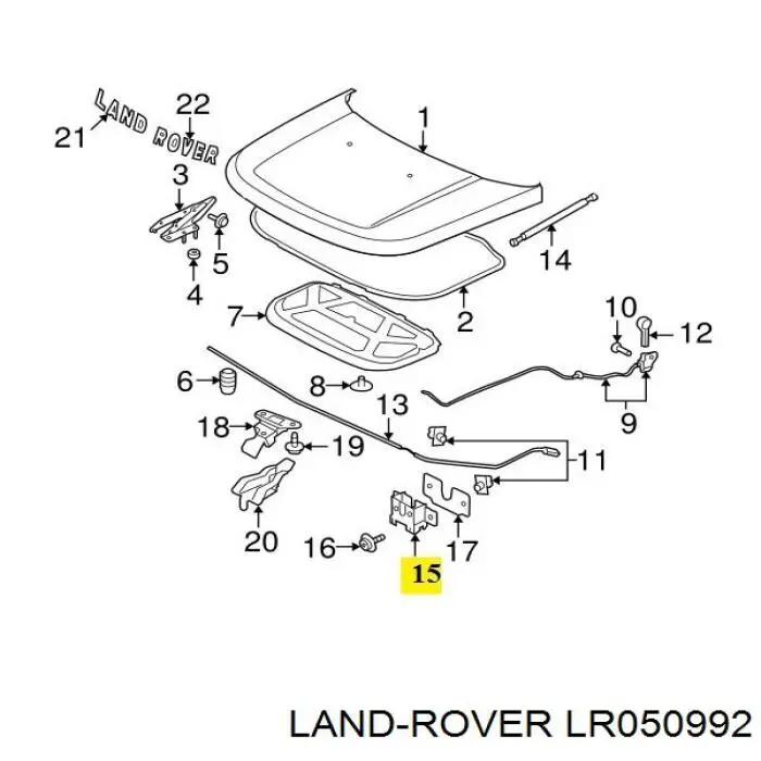 Zamek maski Land Rover LR050992 cena, od 44,27 USD