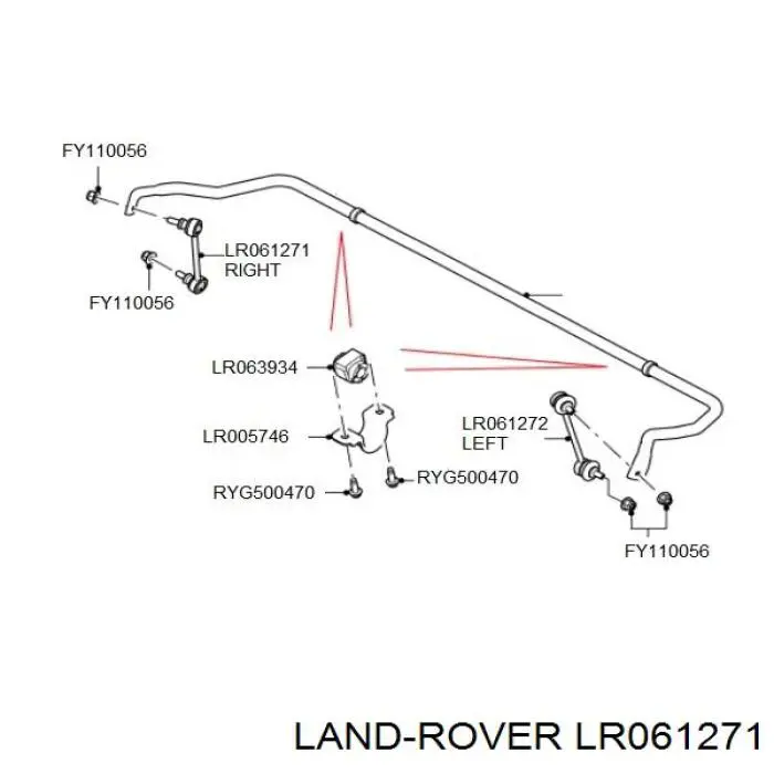 Lącznik stabilizatora tylnego prawy Land Rover LR061271 cena, od 16,92 USD