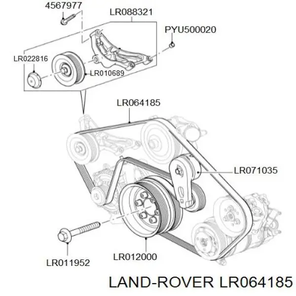 LR064185 Land Rover pas napędowy mechanizmów