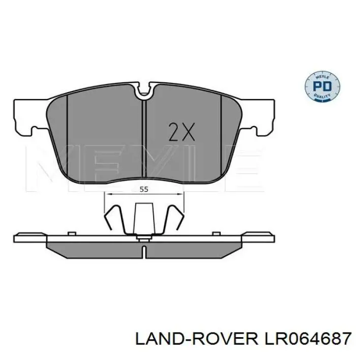 Do koszyka LR064687 Land Rover Klocki hamulcowe przednie tarczowe