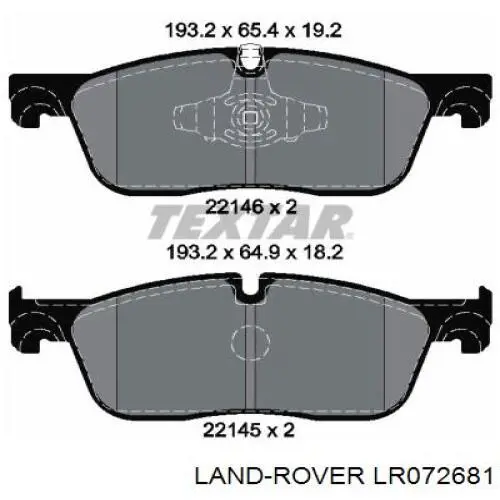LR072681 Land Rover Klocki hamulcowe przednie tarczowe