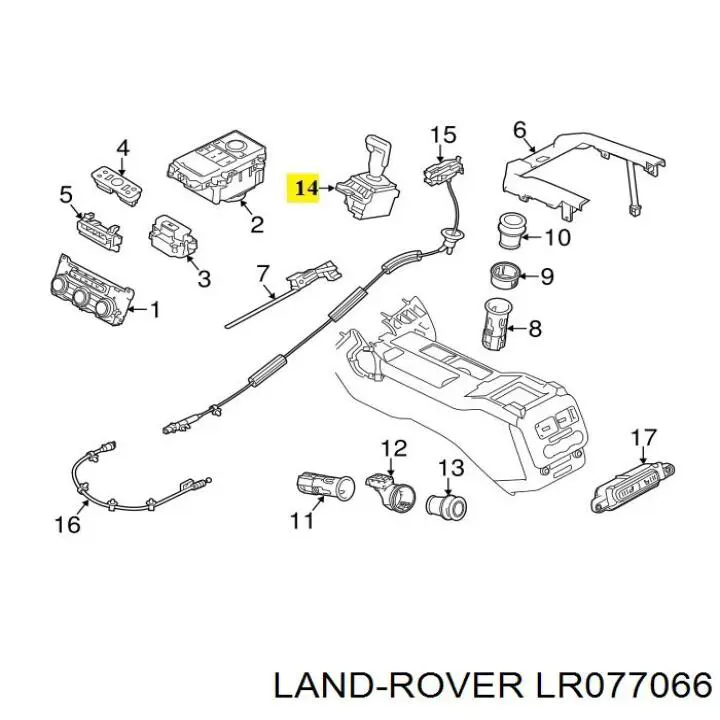Do koszyka Mechanizm zmiany biegów (cięgno) Land Rover Range Rover SPORT II L494