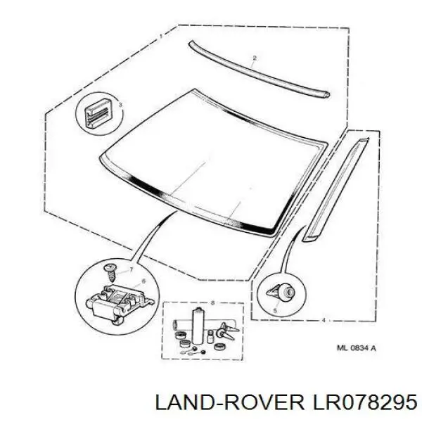 LR078295 Land Rover Klej uszczelniający do szkła