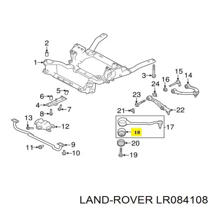 LR084108 Land Rover Silentblock przedniego wahacza dolnego