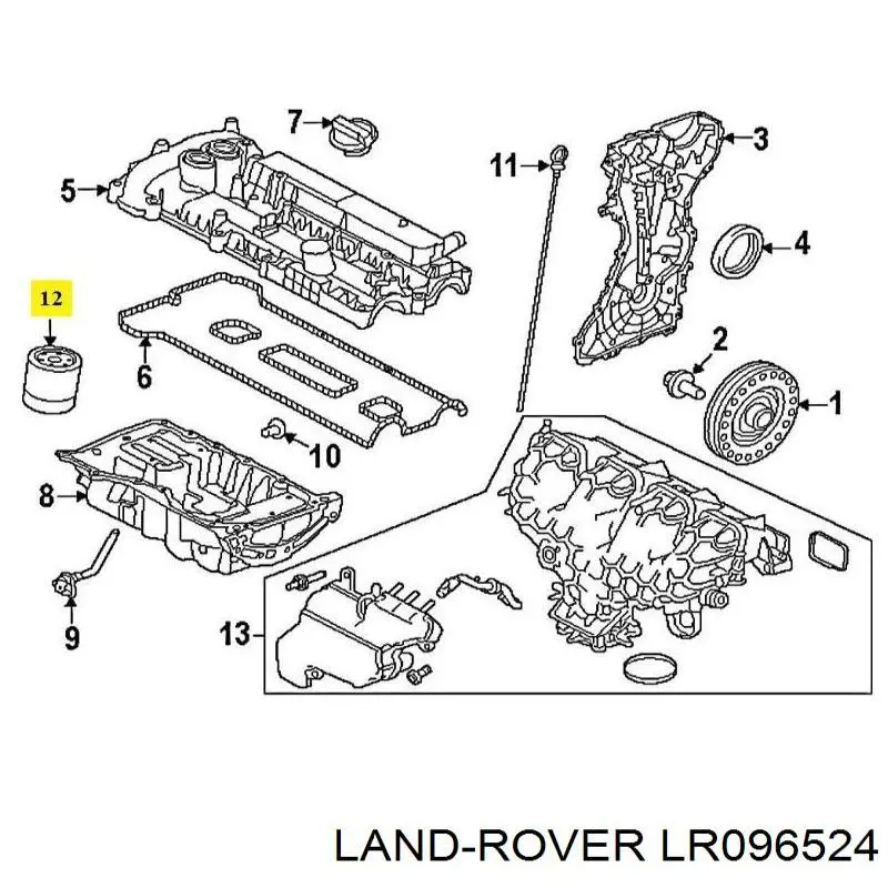 LR096524 Land Rover Filtr oleju