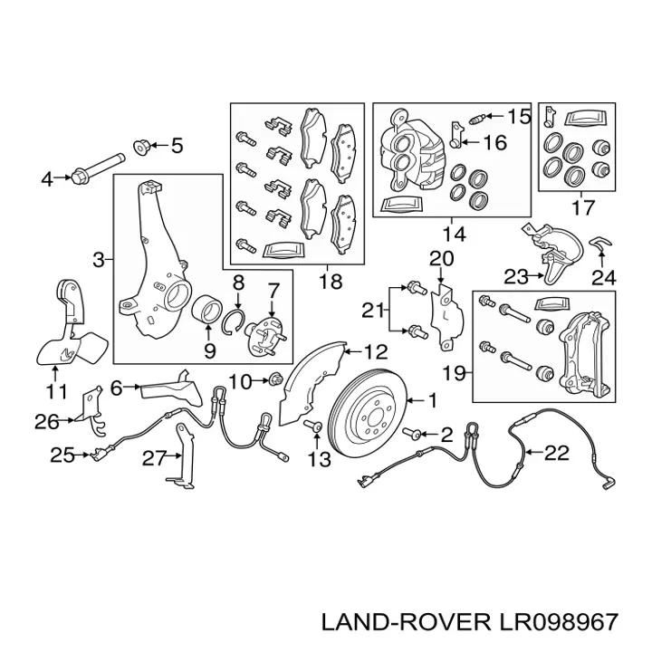 LR098967 Land Rover Tarcza hamulcowa przednia