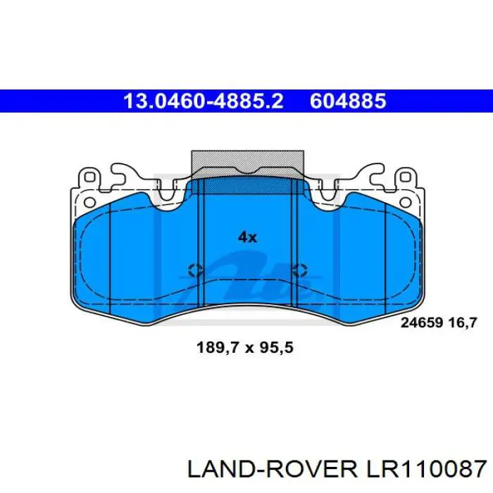 LR110087 Land Rover Klocki hamulcowe przednie tarczowe