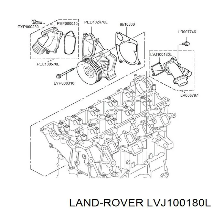 Uszczelka kołnierza (trójnika) układu chłodzenia Land Rover LVJ100180L cena, od 9,04 USD