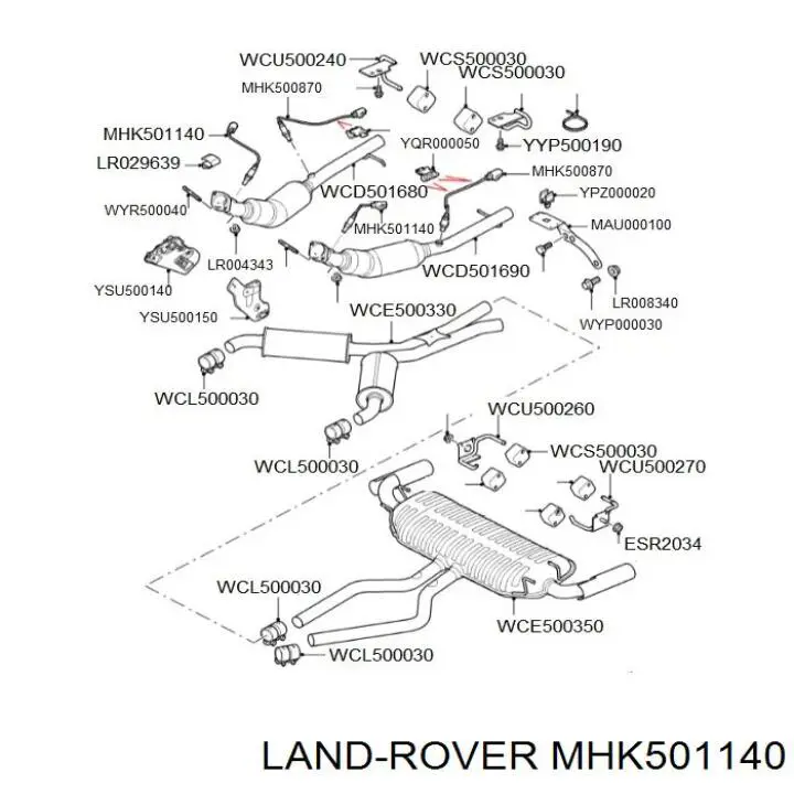 Do koszyka MHK501140 Land Rover Sonda lambda czujnik tlenu przed katalizatorem
