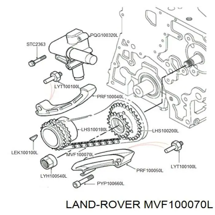 Do koszyka MVF100070L Land Rover Zestaw łańcuchów pompy wtryskowej
