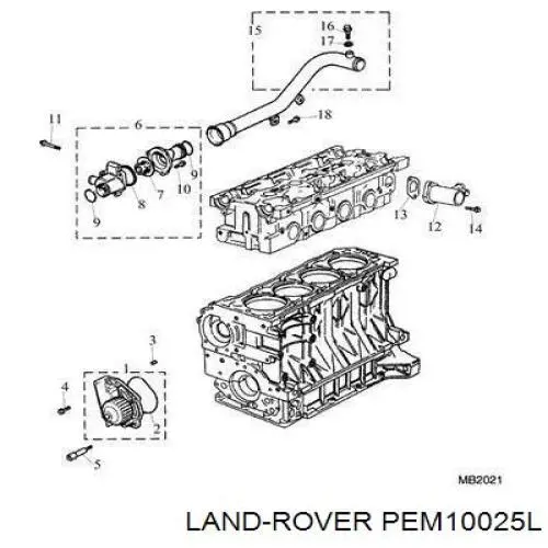 Obudowa termostatu Land Rover PEM10025L cena, od 24,63 USD