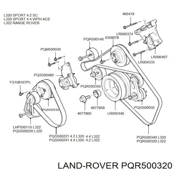 Pas napędowy mechanizmów Land Rover PQR500320 cena, od 29,84 USD