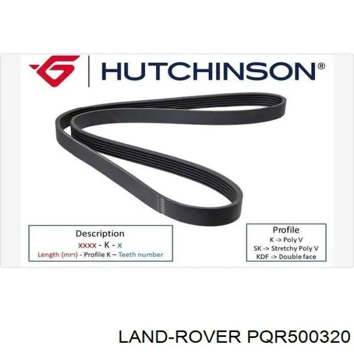 Pas napędowy mechanizmów Land Rover PQR500320