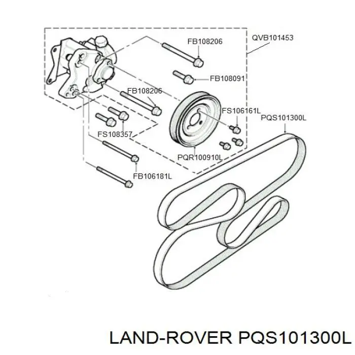 Do koszyka PQS101300L Land Rover Pas napędowy mechanizmów