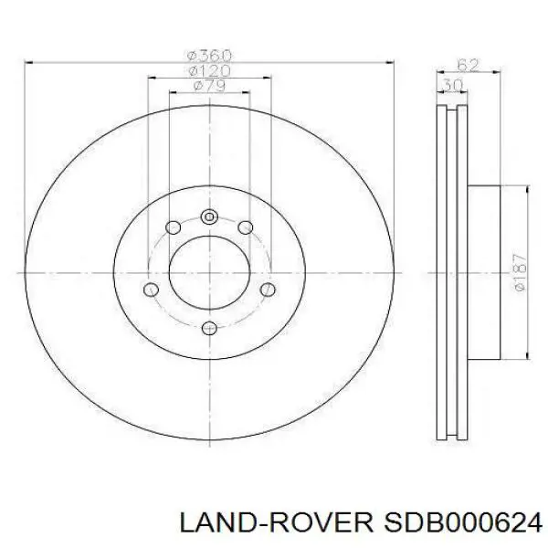 SDB000624 Land Rover Tarcza hamulcowa przednia