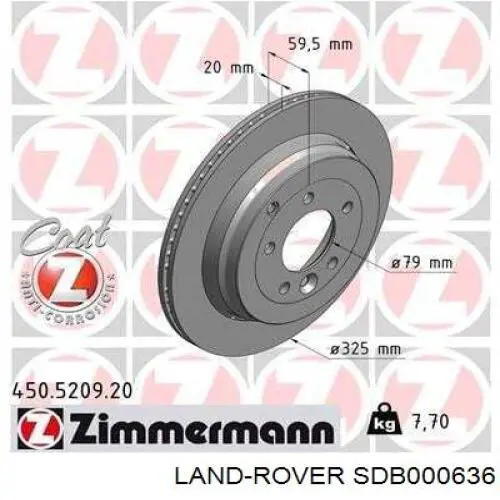 Tarcza hamulcowa tylna Land Rover SDB000636 cena, od 76,29 USD