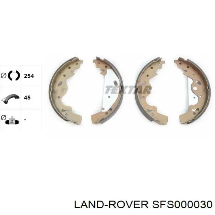 Klocki hamulcowe tylne bębnowe Land Rover SFS000030 cena, od 47,81 USD