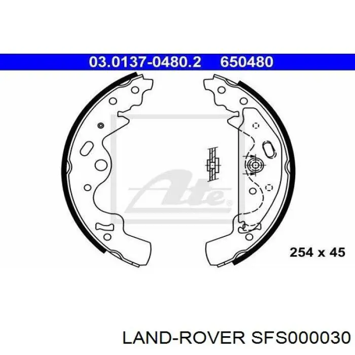 Do koszyka SFS000030 Land Rover Klocki hamulcowe tylne bębnowe