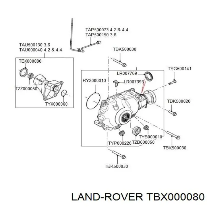 Uszczelniacz reduktora mostu przedniego Land Rover TBX000080 cena, od 39,39 USD
