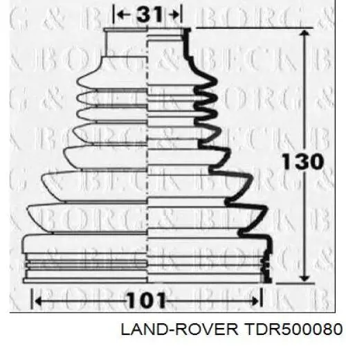 Do koszyka TDR500080 Land Rover Osłona przegubu półosi tylnej zewnętrzna