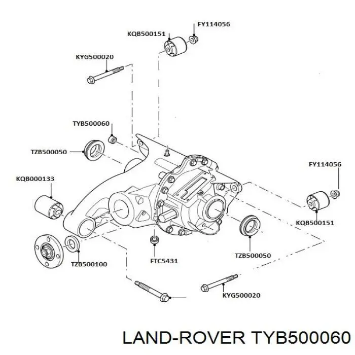 TYB500060 Land Rover Korek wlewu mostu tylnego/przedniego