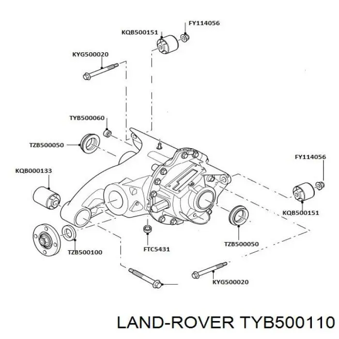 TYB500110 Land Rover Korek wlewu mostu tylnego/przedniego