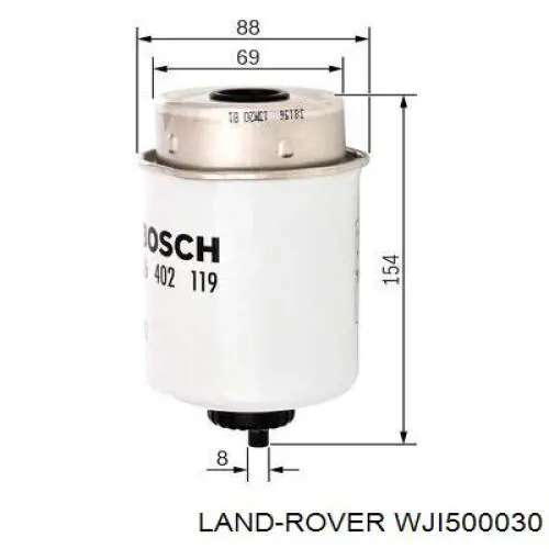 Do koszyka WJI500030 Land Rover Filtr paliwa
