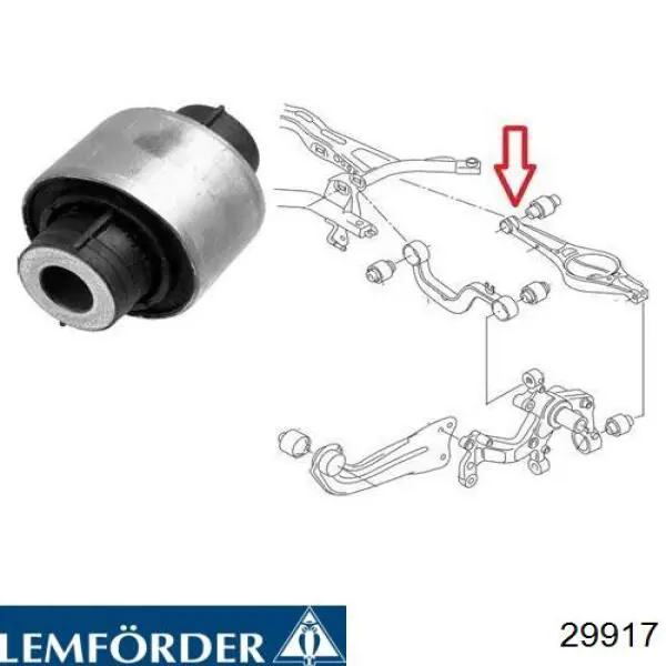 Do koszyka 29917 Lemforder Silentblock wahacza tylnego dolnego