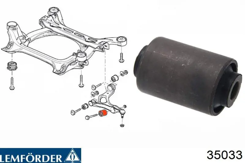 35033 Lemforder Silentblock przedniego wahacza górnego