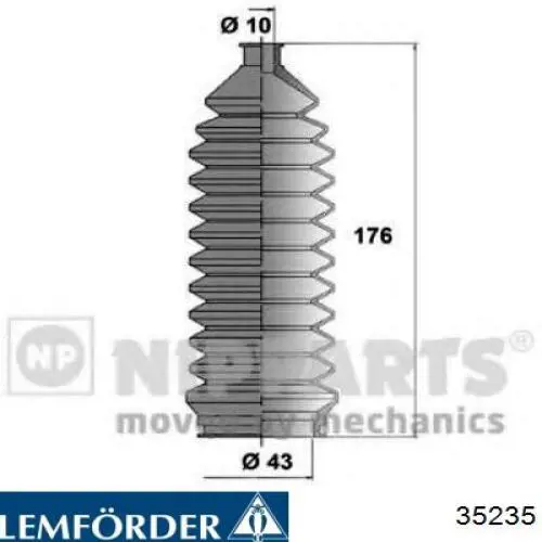 35235 Lemforder Osłona mechanizmu kierowniczego (maglownicy)
