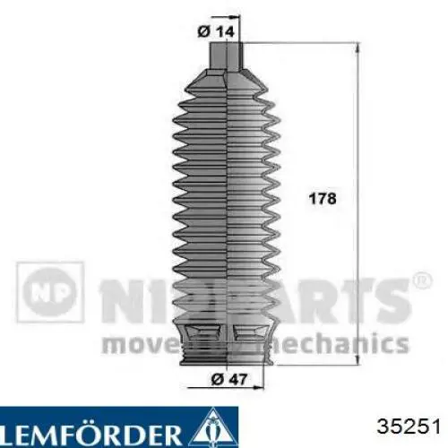 Do koszyka 35251 Lemforder Osłona mechanizmu kierowniczego (maglownicy)