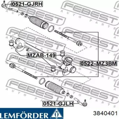 Drążek kierowniczy Lemforder 3840401 cena, od 18,45 USD