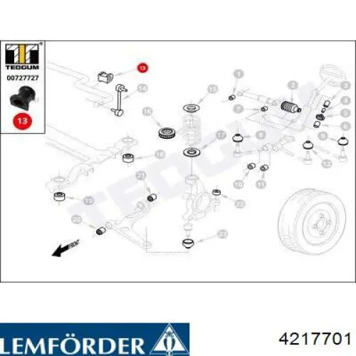 4217701 Lemforder Tuleja stabilizatora przedniego