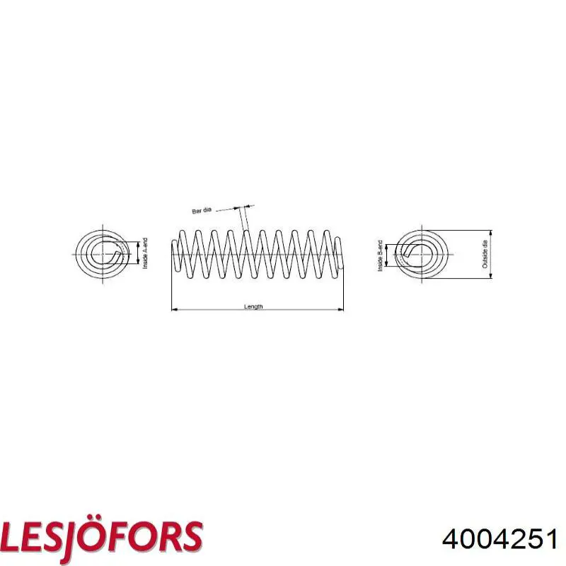 Sprężyna przednia Lesjofors 4004251 cena, od 40,46 USD