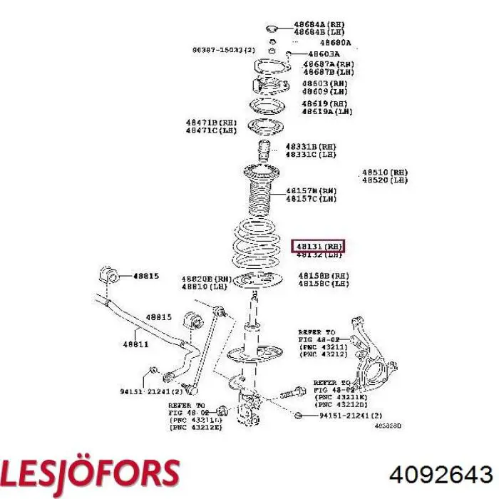 Sprężyna przednia Toyota 4813142830 cena, od 80,92 USD
