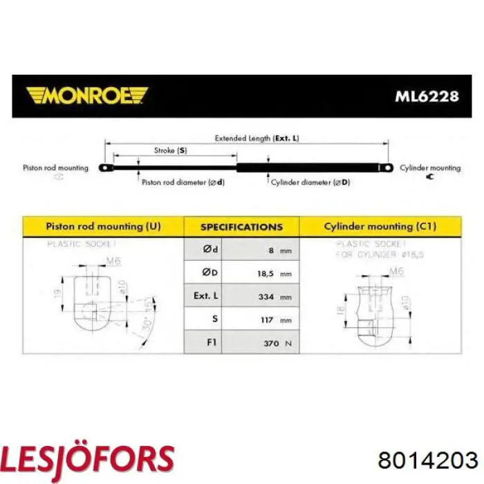 Amortyzator maski Lesjofors 8014203 cena, od 27,06 USD