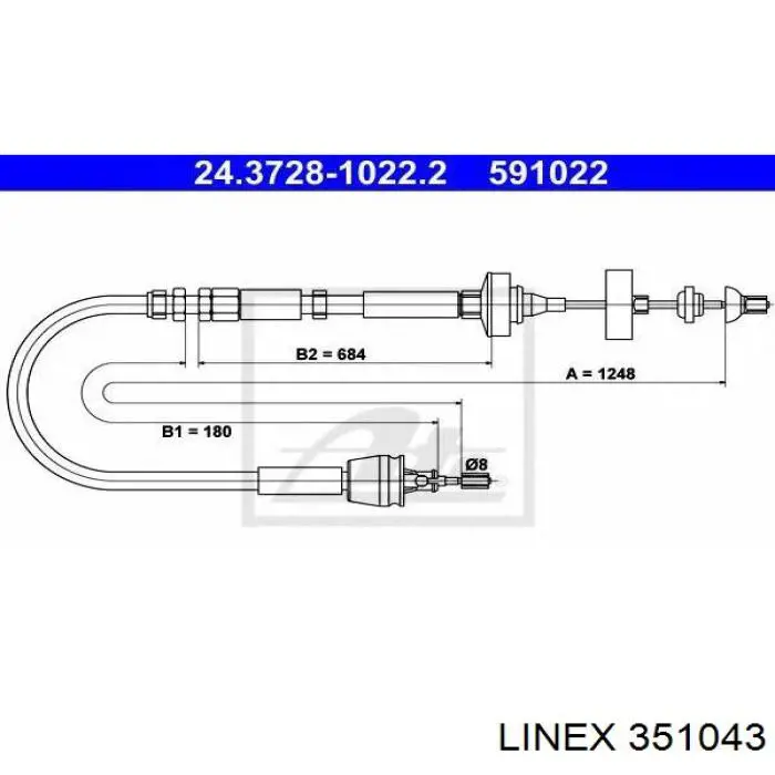 Linka sprzęgła Linex 351043 cena, od 26,42 USD