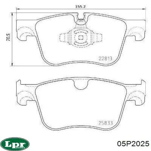 Klocki hamulcowe przednie tarczowe LPR 05P2025 cena, od 40,39 USD