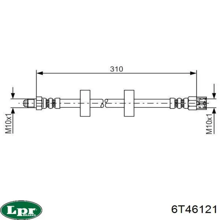 Do koszyka 6T46121 LPR Przewód hamulcowy przedni