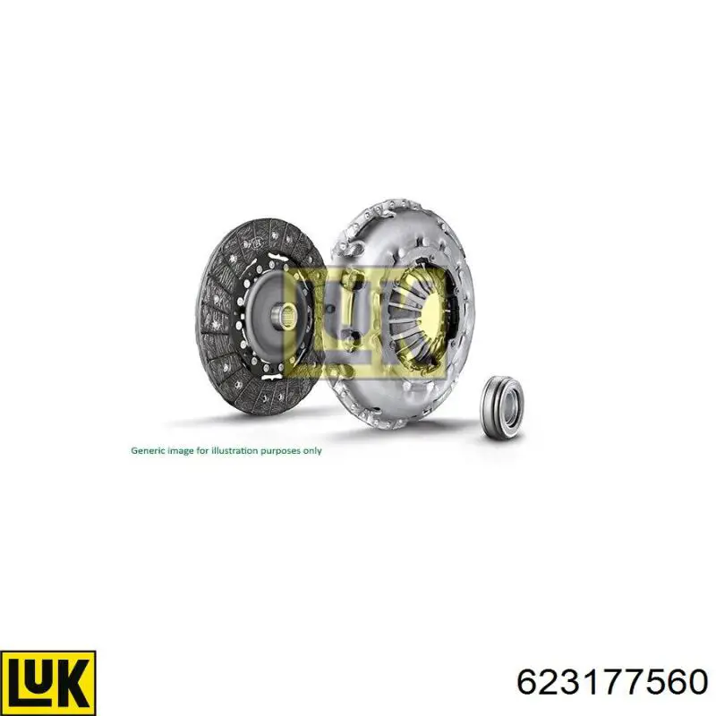 Zestaw sprzęgła (3 części) 623177560 LUK