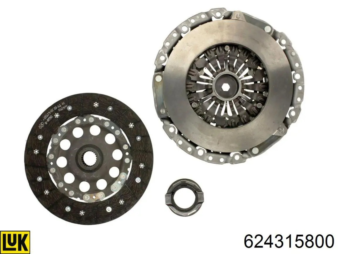 Zestaw sprzęgła (3 części) 624315800 LUK