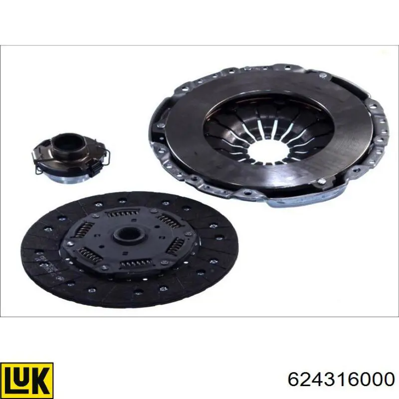 Zestaw sprzęgła (3 części) LUK 624316000 cena, od 328,19 USD