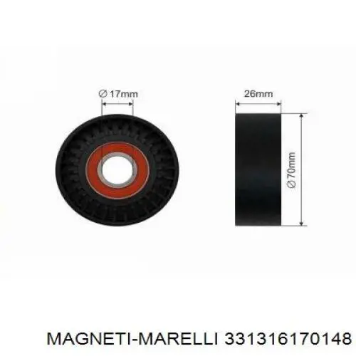 Rolka napinacza paska napędowego 331316170148 Magneti Marelli