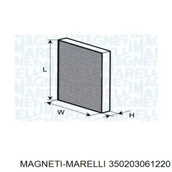 Filtr kabiny Magneti Marelli 350203061220 cena, od 7,56 USD